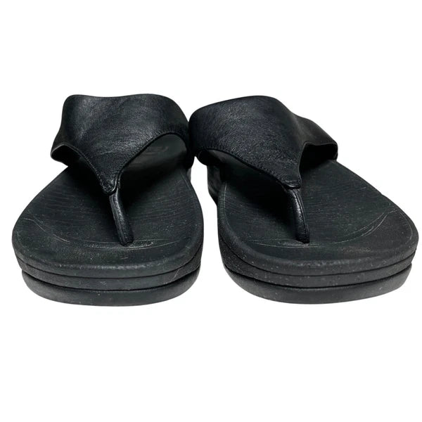 Fitflop Leather Black Sandals US 9 EU 41 Flip Flops Style 288-001