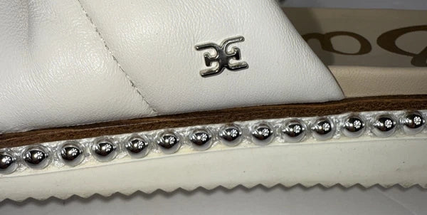 Sam Edelman Alyse Knotted Strap Studded sandals White Leather Womens Size 8.5M