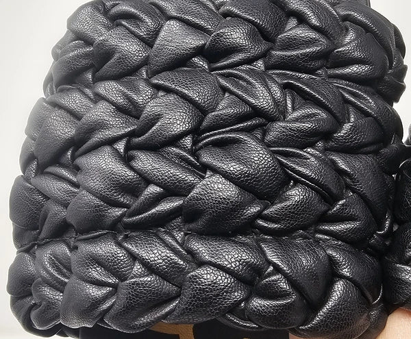 Sam Edelman Ainslie Braided Faux Leather Slide Black Slip On Sandal Size 10