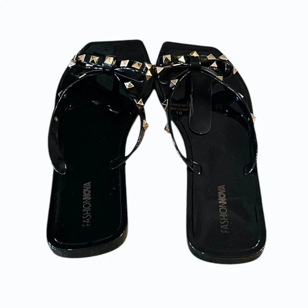 Fashion Nova Womens Black Sandals Size 10 New