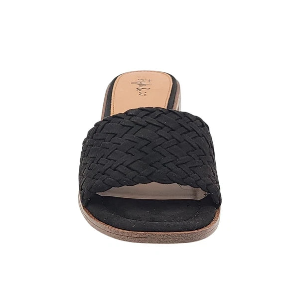 Style & Co Women Cassandraa Block Heel Woven Slide Sandals Size US 7M Black