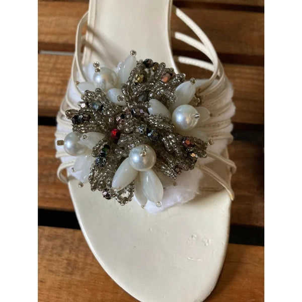 Apostrophe heeled beaded sandals style Chelsea 570 size 10M