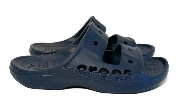 Crocs Baya Two-Strap Slide Unisex Women's 8 / Men's 6 Open Toe Sandals Blue