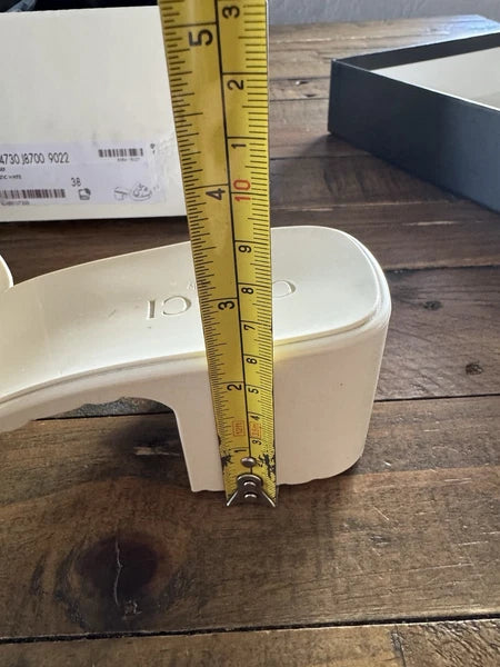 Gucci $550 Rubber Slide Sandal Block Heel Mystic White Women’s Sz 38 (US 8)