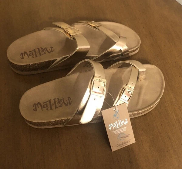 MAJ POW Sandals Slides Size  7  Prudence Style Rose Gold NEW