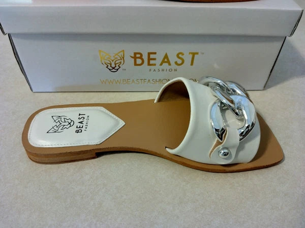 Beast Fashion Size 7.5 LANA-01 White Sandals NIB