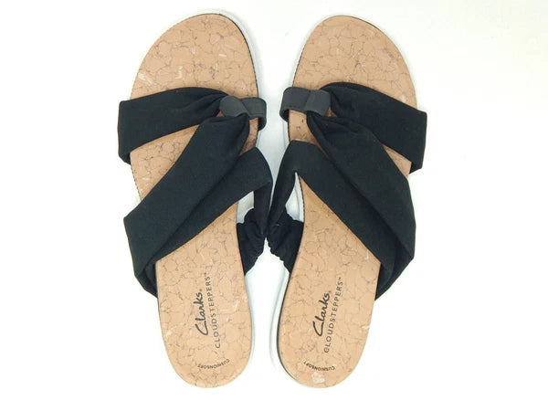 Clarks Eliza Skip Size US 9.5 M EU 41 Women's Slide Sandals Slip-On Style Black
