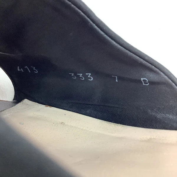 Salvatore Ferragamo Black Leather Slides Sandals Women Size 7 Wood Cork Wedge