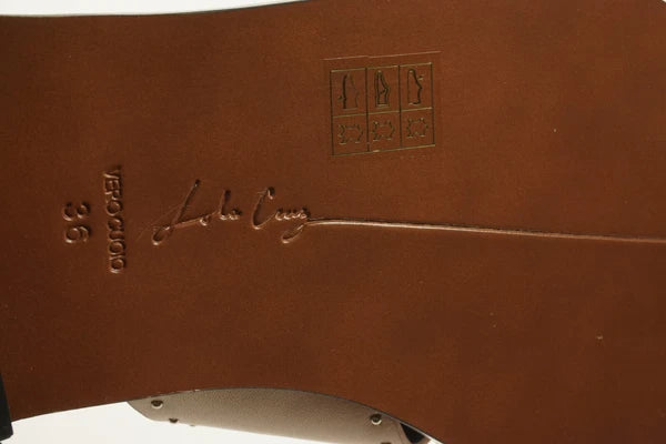 New Lola Cruz Women's EU Size 36 Nude Leather Studded Crossover Slide Sandals