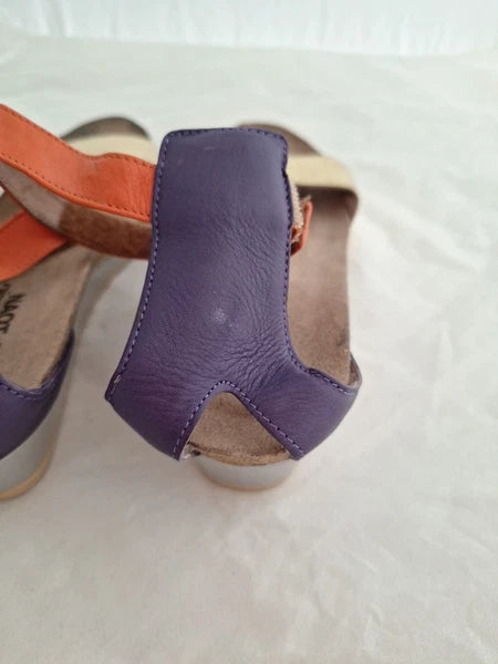 Naot Pixie Metallic Sandals Wedge Style Size 42 VGUC