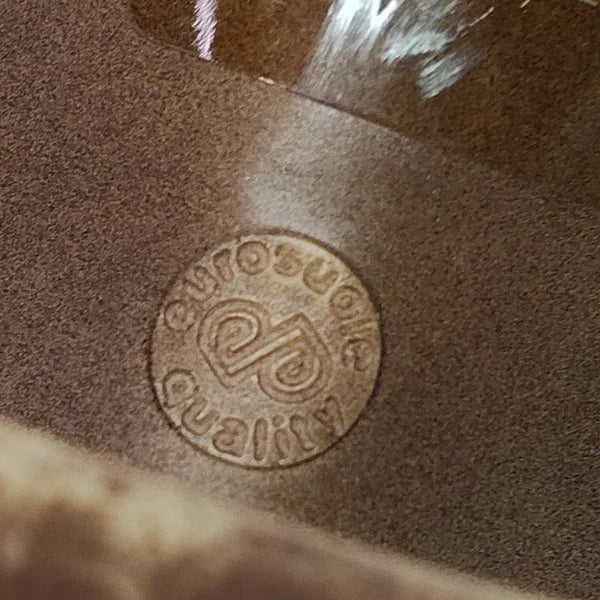 Mila Paoli Suede Mules Slides Chunky Block Heel 2.25" Sandals Italy Brown Size 8