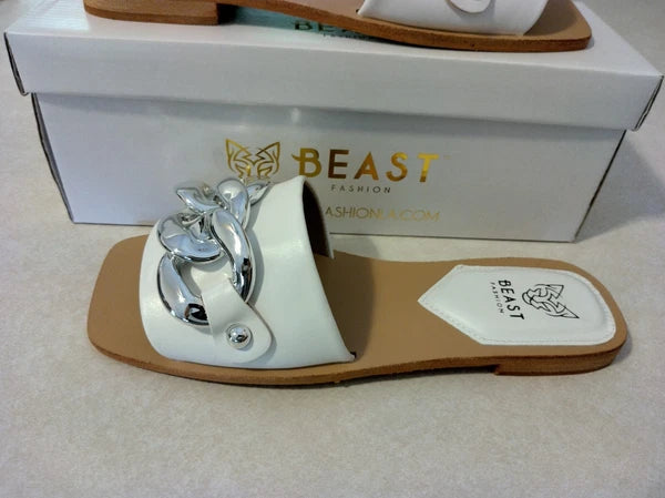 Beast Fashion Size 7.5 LANA-01 White Sandals NIB