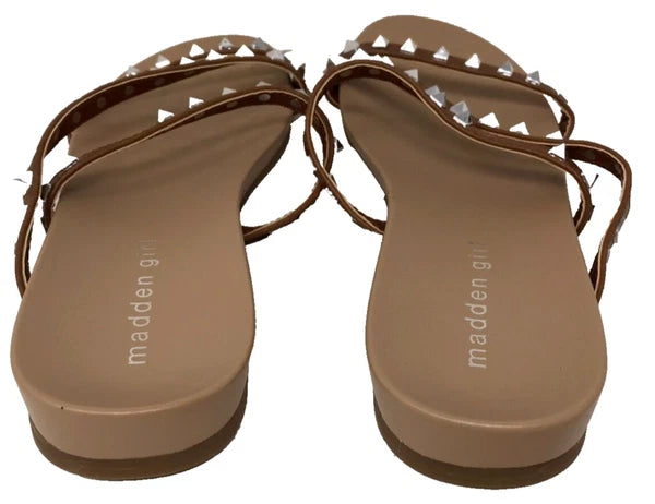 Madden Girl Women's Candy Slip On Comfort Slide Sandals Brown Size:9 195Q