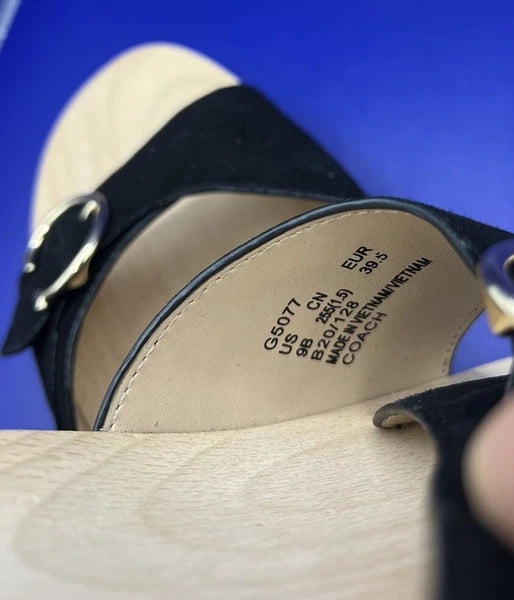 COACH Bleeker Suede Sandal Size 9B Black