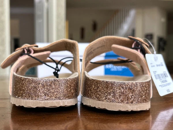 Arizona Jean Co Sandals Flex style Tan/Multi size 7 new with box