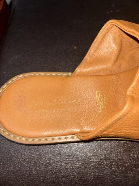 AVELLINI Womens Fairy Core Leather Sock Brown Slip on Sandals Style 3066 SZ 9