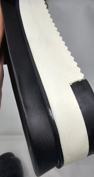 Sam Edelman Ainslie Braided Faux Leather Slide Black Slip On Sandal Size 10