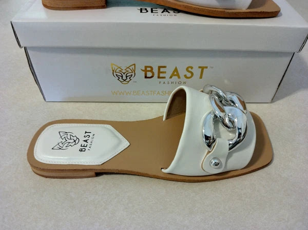 Beast Fashion Size 7.5 LANA-01 White Sandals NIB
