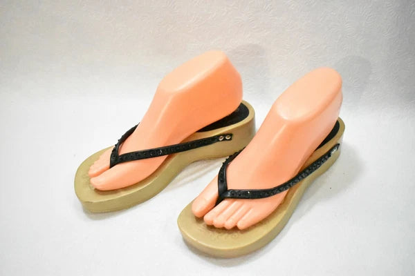 Fashion Boulevard Shoes Sandals Black Sequin Size 8 Women's