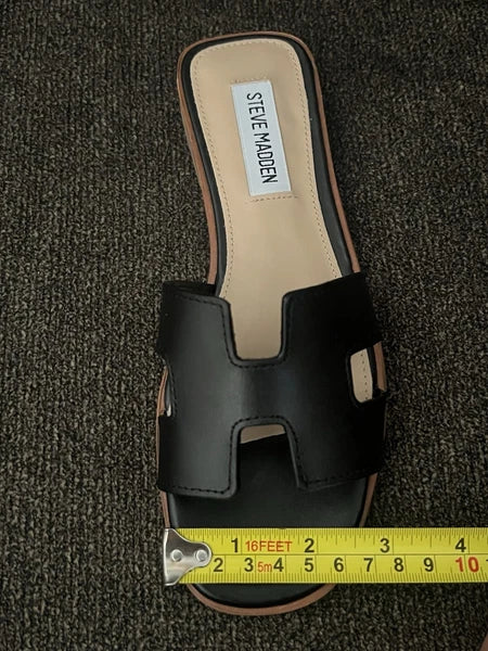 Steve Madden Hadyn Women Sandals Black Leather -Size 5M