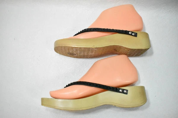 Fashion Boulevard Shoes Sandals Black Sequin Size 8 Women's