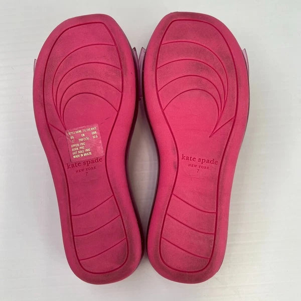 Kate Spade Sandal Women 7 Bow Tie Slide Flat Jelly Cruise Resort Pool Core Ex