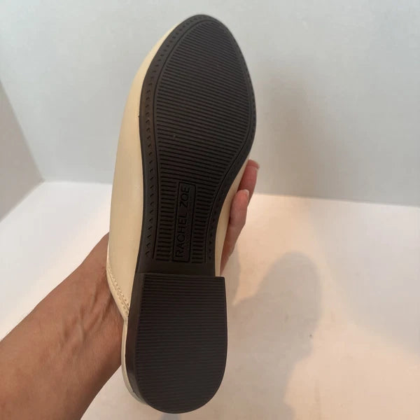 Rachel Zoe Alani cream slides with metal ladies 7.5 NEW