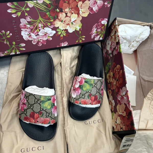 Gucci GG Bloom Supreme Floral Slides Women’s US 5
