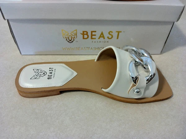 Beast Fashion Size 7.5 LANA-01 White Sandals NIB