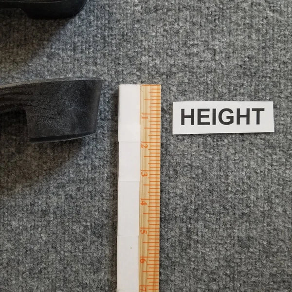 Made in Italy Women Clogs Size US 6M Black Open Toe Wooden Look w Silver Buckle*