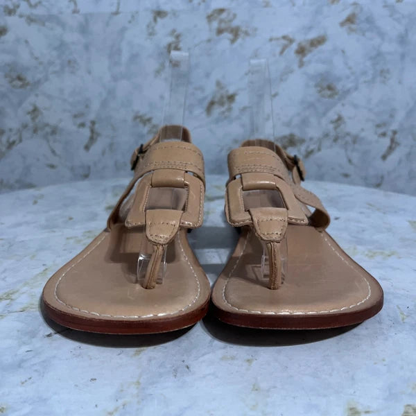 Bernardo Women's Size 7.5M Shoes Brown Leather Fashion T-Strap Slingback Sandals