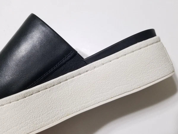 NIB Vince Walford Leather Platform Slide Sandals in Black Size 6.5, 9 $225