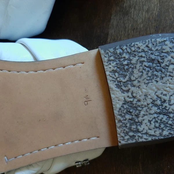 Sam Edelman Garson Sandals Womens 9.5 White Leather Slides Knot Strappy Coastal