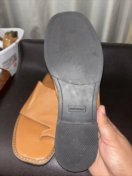 AVELLINI Womens Fairy Core Leather Sock Brown Slip on Sandals Style 3066 SZ 9