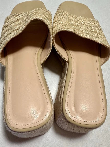 EQAUDES Platform Slip on Espadrille Sandals for Women Wedges Slides Bohemia S...