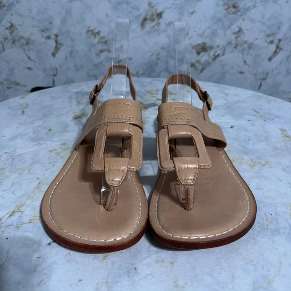 Bernardo Women's Size 7.5M Shoes Brown Leather Fashion T-Strap Slingback Sandals