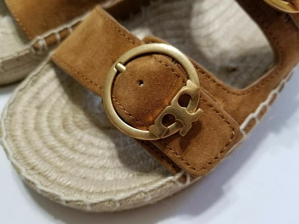 NEW Tory Burch Selby Two-Band Espadrille Slide Sandal in Rhum Size 7, 8, 9.5