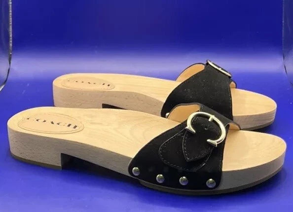 COACH Bleeker Suede Sandal Size 9B Black