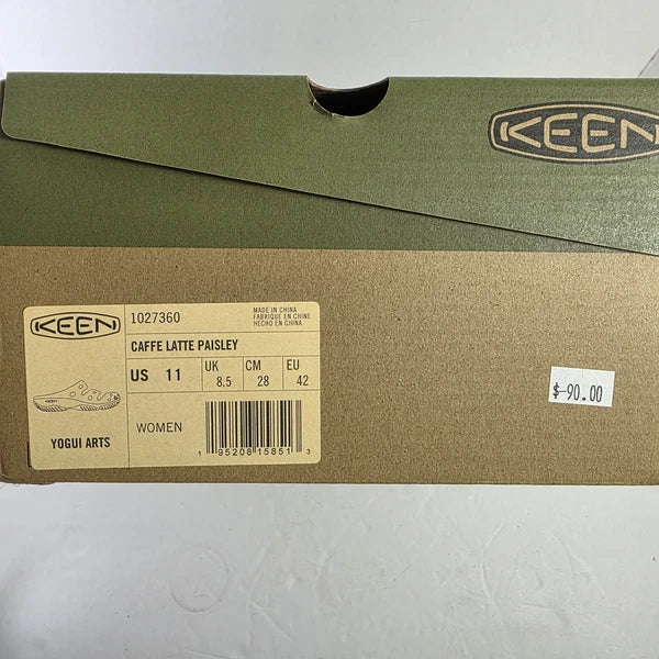 New Keen Yogui Arts Clog x THC Women’s 11 Cafe Latte Paisley Slides $90 With Box