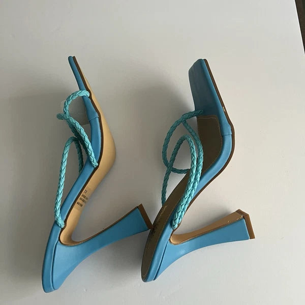 Fashion Nova Square Toe Heels Open toe Slip on Sandals