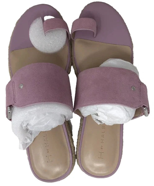 H By Halston Women's Savannah Slip On Slide Sandals W/Toe Ring Orchid Size:7.5
