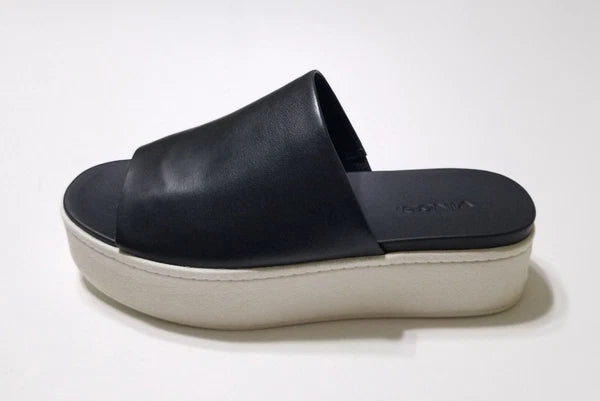 NIB Vince Walford Leather Platform Slide Sandals in Black Size 6.5, 9 $225