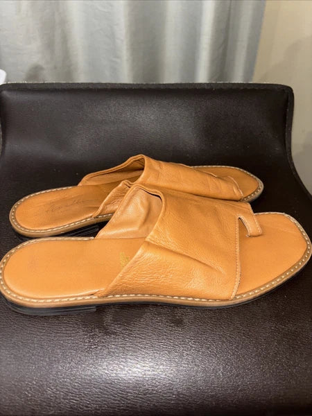 AVELLINI Womens Fairy Core Leather Sock Brown Slip on Sandals Style 3066 SZ 9