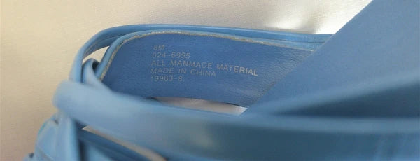 Cabin Creek Womens Strappy Slide Flat Sandals Size 8M Blue 1.5" Heel