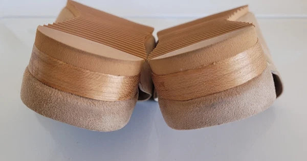 HALSTON ZARAH TAN SUEDE MULE SLIDES SANDALS WOMEN'S 9M A4520317 Open Toe