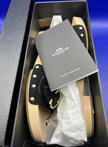 COACH Bleeker Suede Sandal Size 9B Black