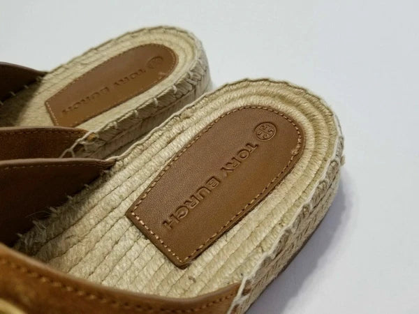 NEW Tory Burch Selby Two-Band Espadrille Slide Sandal in Rhum Size 7, 8, 9.5