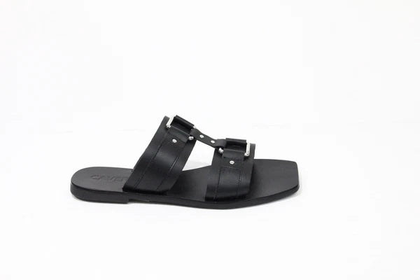 Caverley Cass Slide EU 40 NEW Black Leather Flat Sandal Women Minimalist style