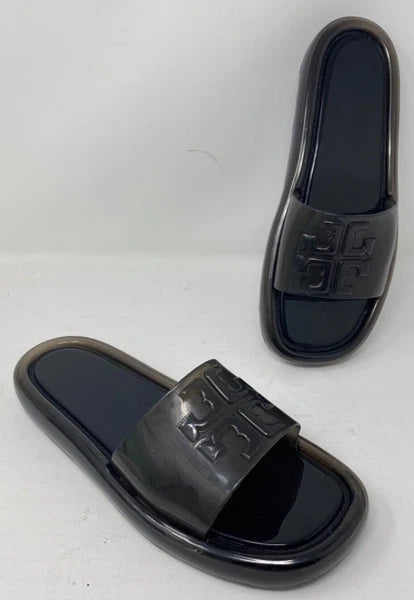NIB TORY BURCH $188 BLACK BUBBLE JELLY SLIDE SANDAL/Sz 7 37 EU Style 85010