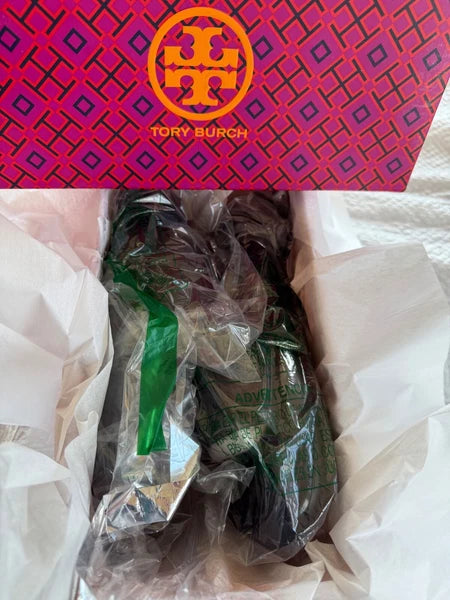 NIB TORY BURCH $188 BLACK BUBBLE JELLY SLIDE SANDAL/Sz 7 37 EU Style 85010